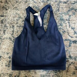 Free People navy blue razorback crop tank